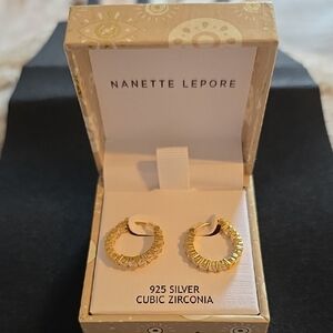 Nanette Lepore Gold and Silver Cubic Zirconia Earrings